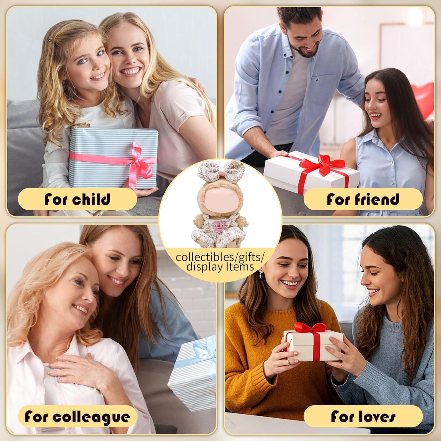 Conjunto de Ropa para Muñecas Labubu Beige 2 Piezas 17cm