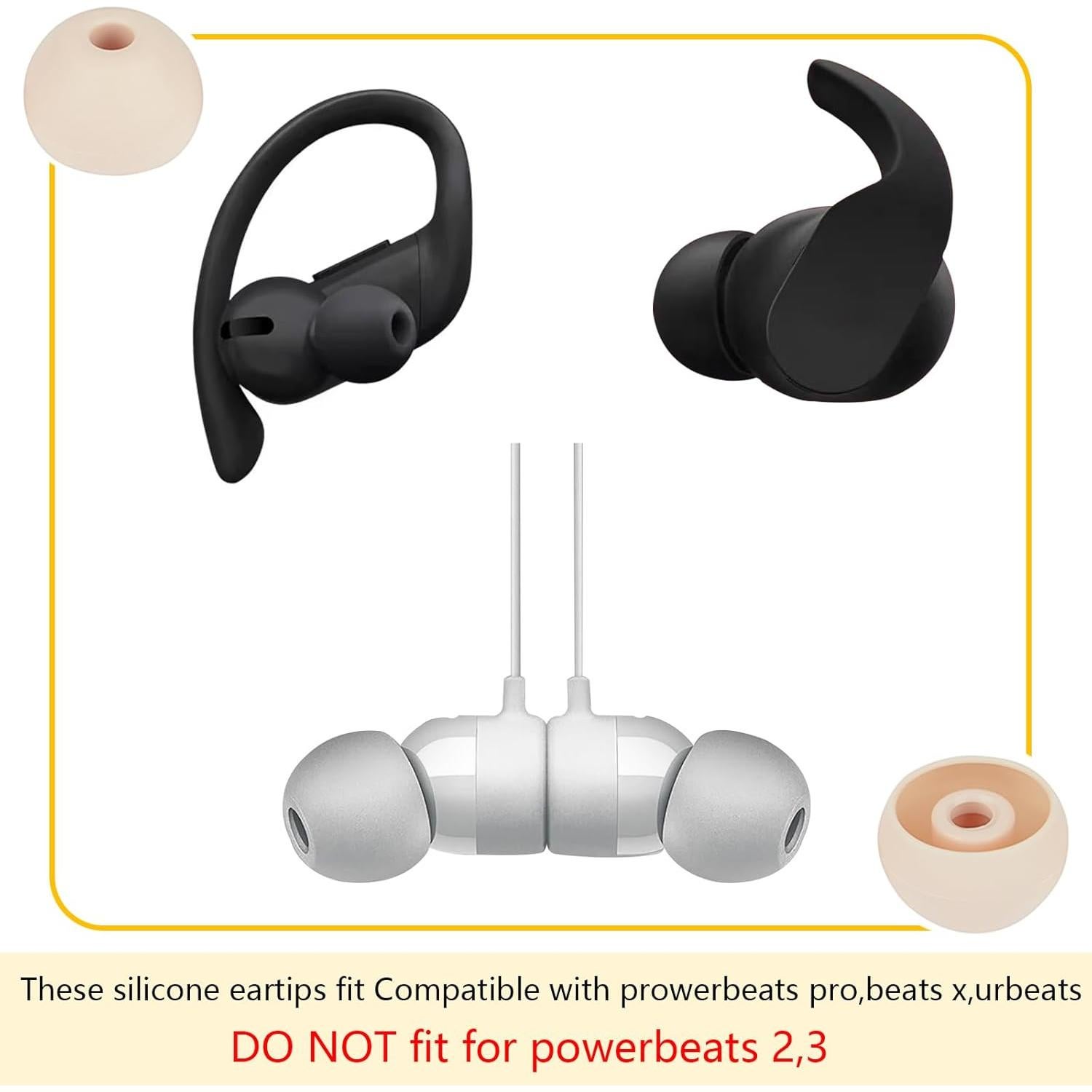 Consejos de Silicona Repuesto para Auriculares Powerbeats Pro - MQIMY