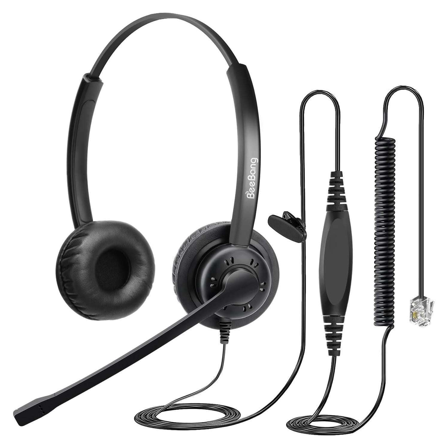 Auricular Beebang RJ9 con micrófono cancelación ruido oficina