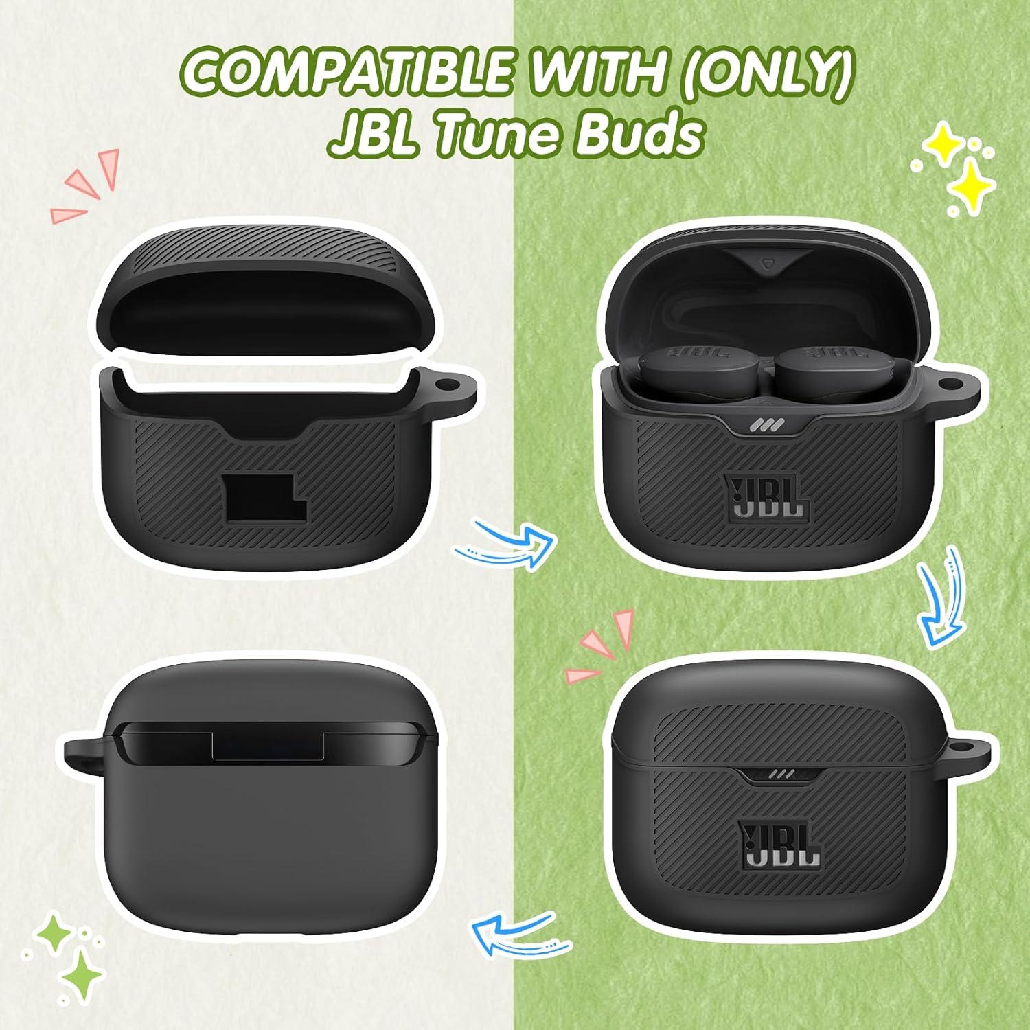 Funda de Silicona Negra para JBL Tune Buds - Impermeable y Resistente