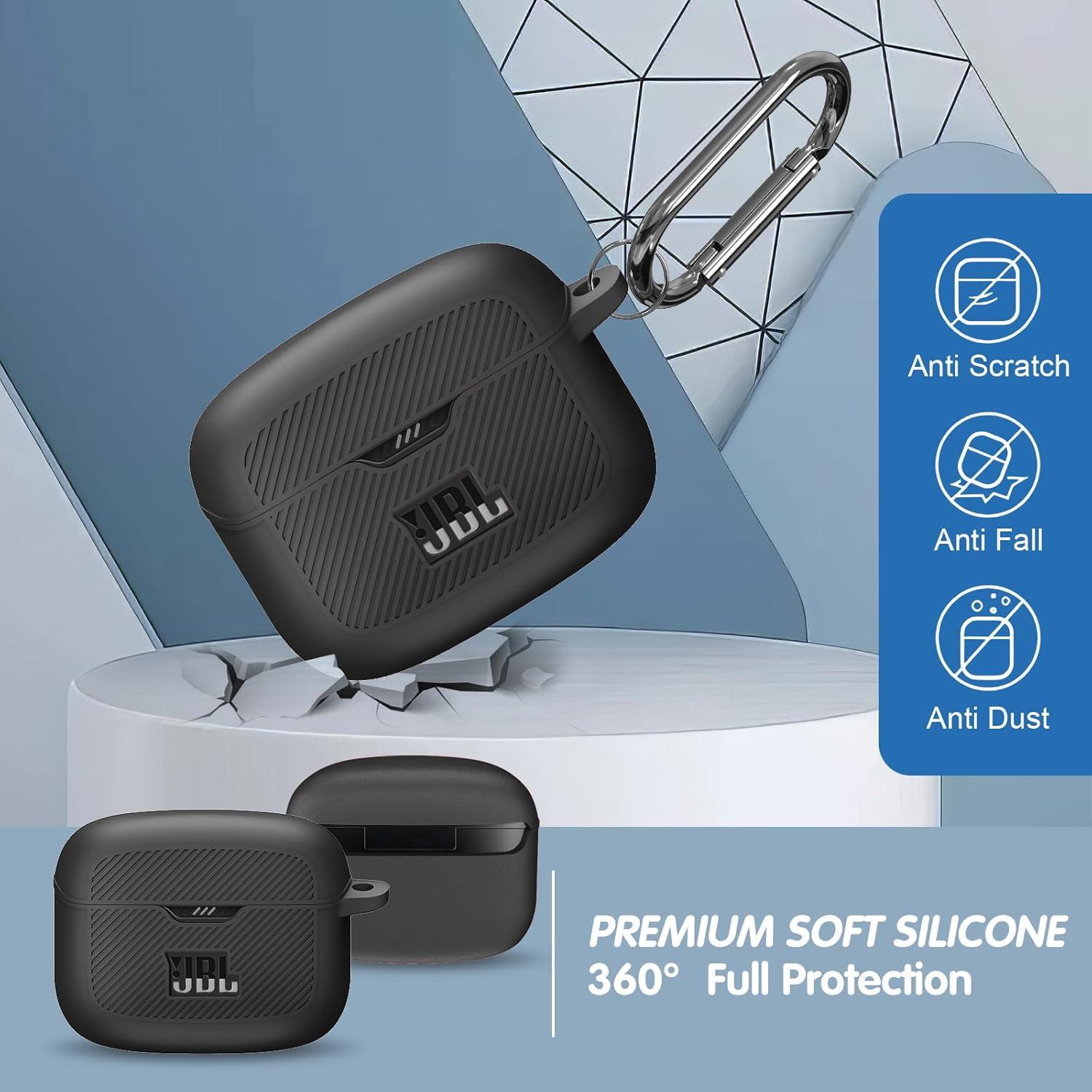 Funda de Silicona Negra para JBL Tune Buds - Impermeable y Resistente