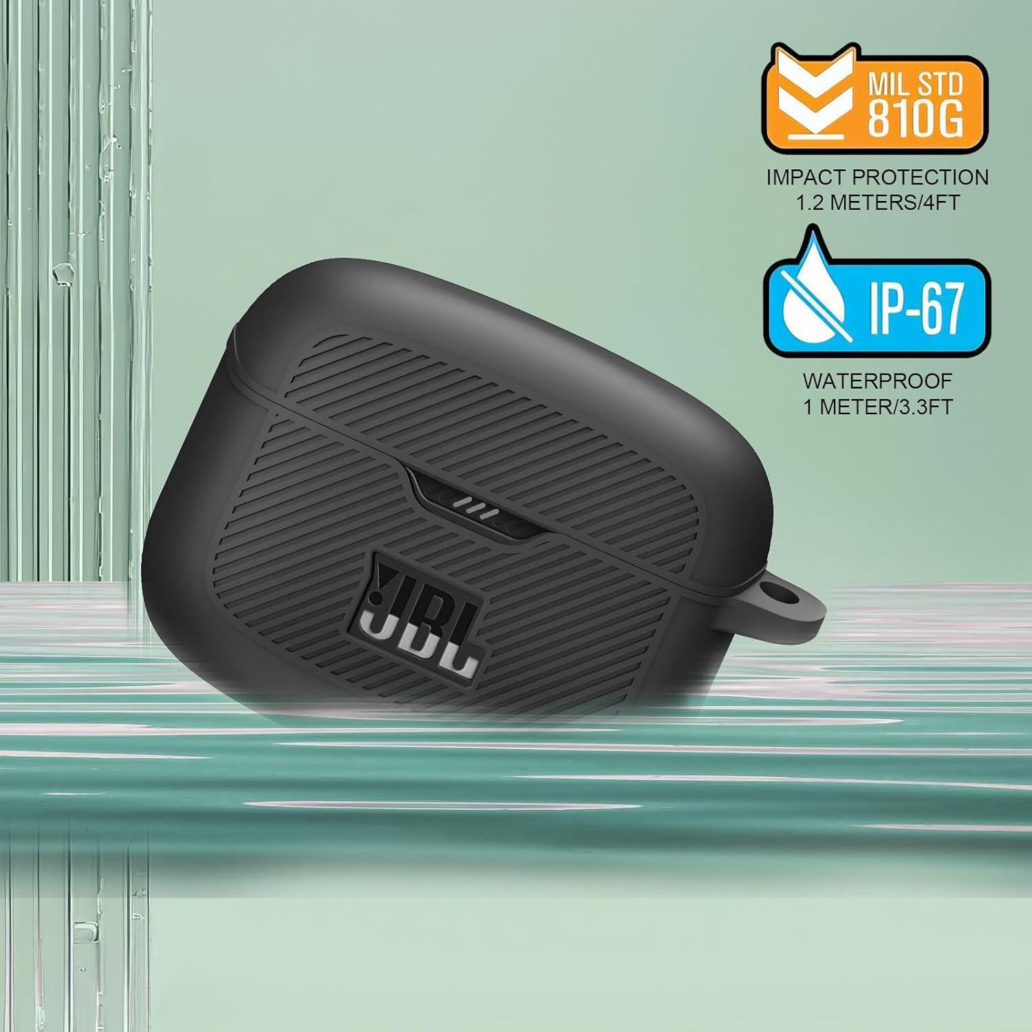 Funda de Silicona Negra para JBL Tune Buds - Impermeable y Resistente