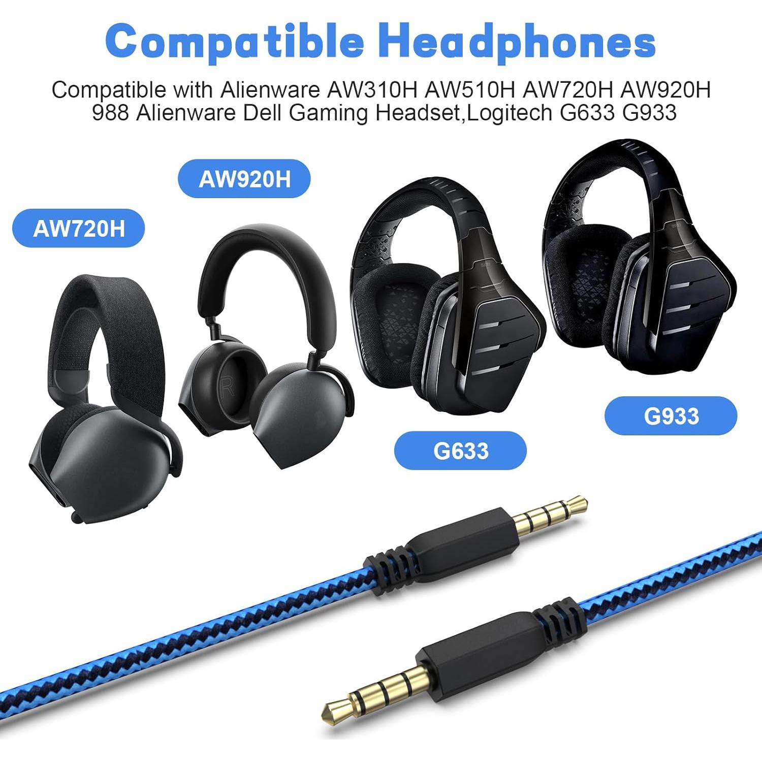 Cable de audio para auriculares Puiixur 2m con control de volumen