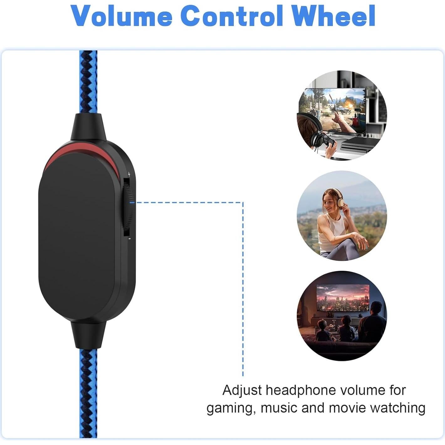 Cable de audio para auriculares Puiixur 2m con control de volumen