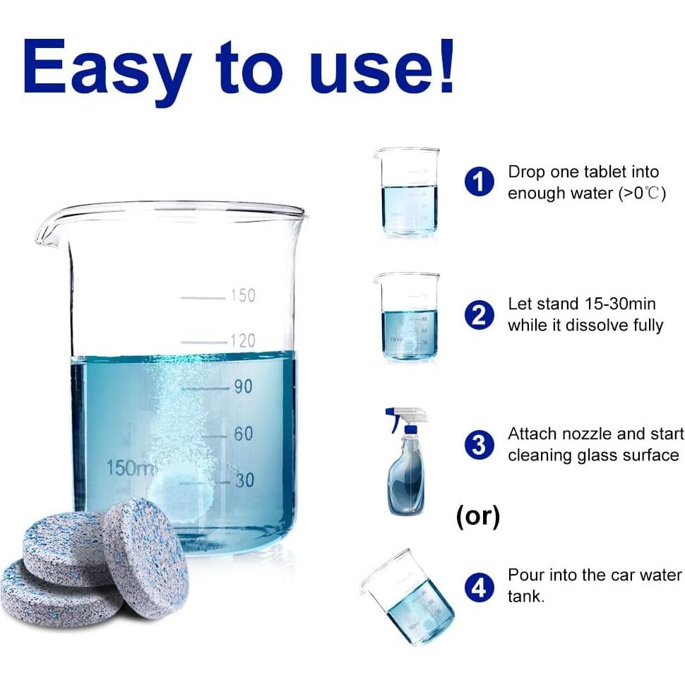 Tabletas de Lavado de Parabrisas MotorbyMotor 100pcs 397.5L