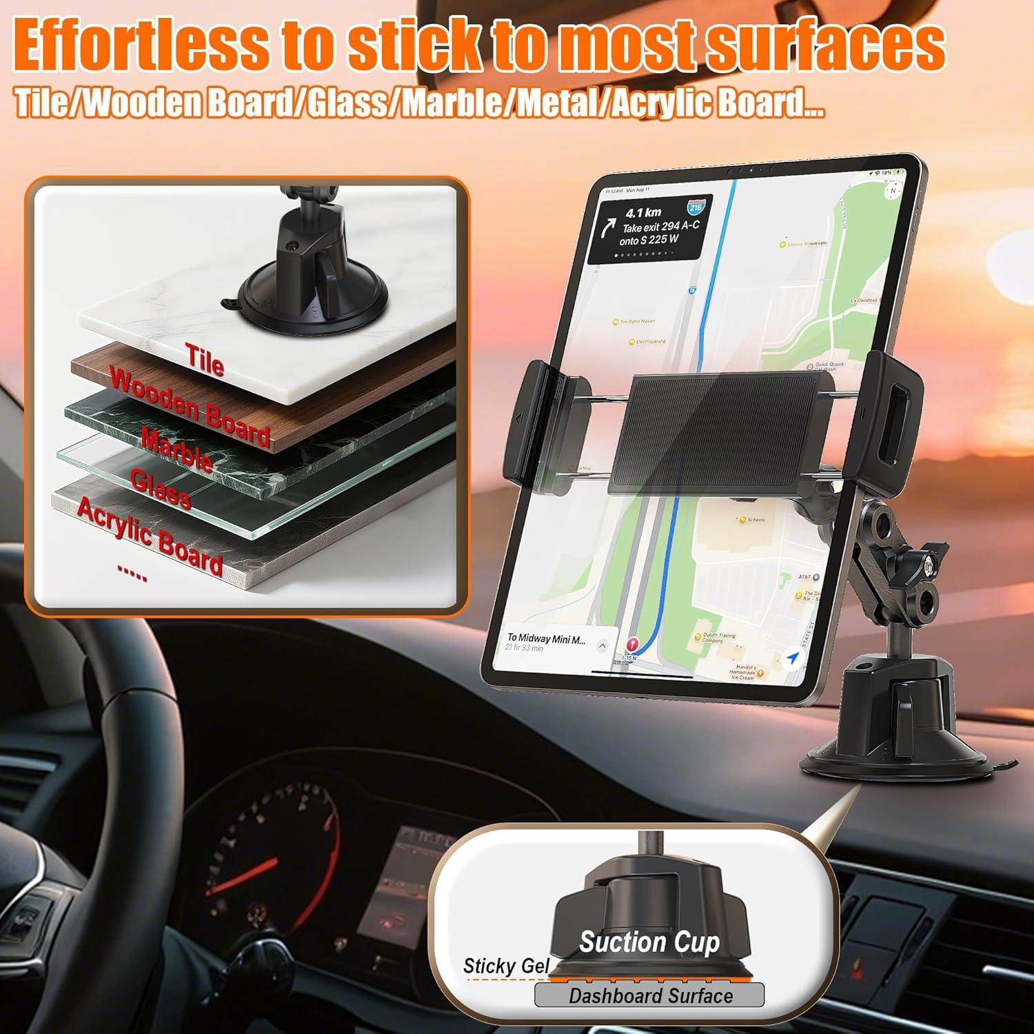 Soporte para Tablet VasSmtCPH 360° Ventosa para Coche 4.7-12.9"