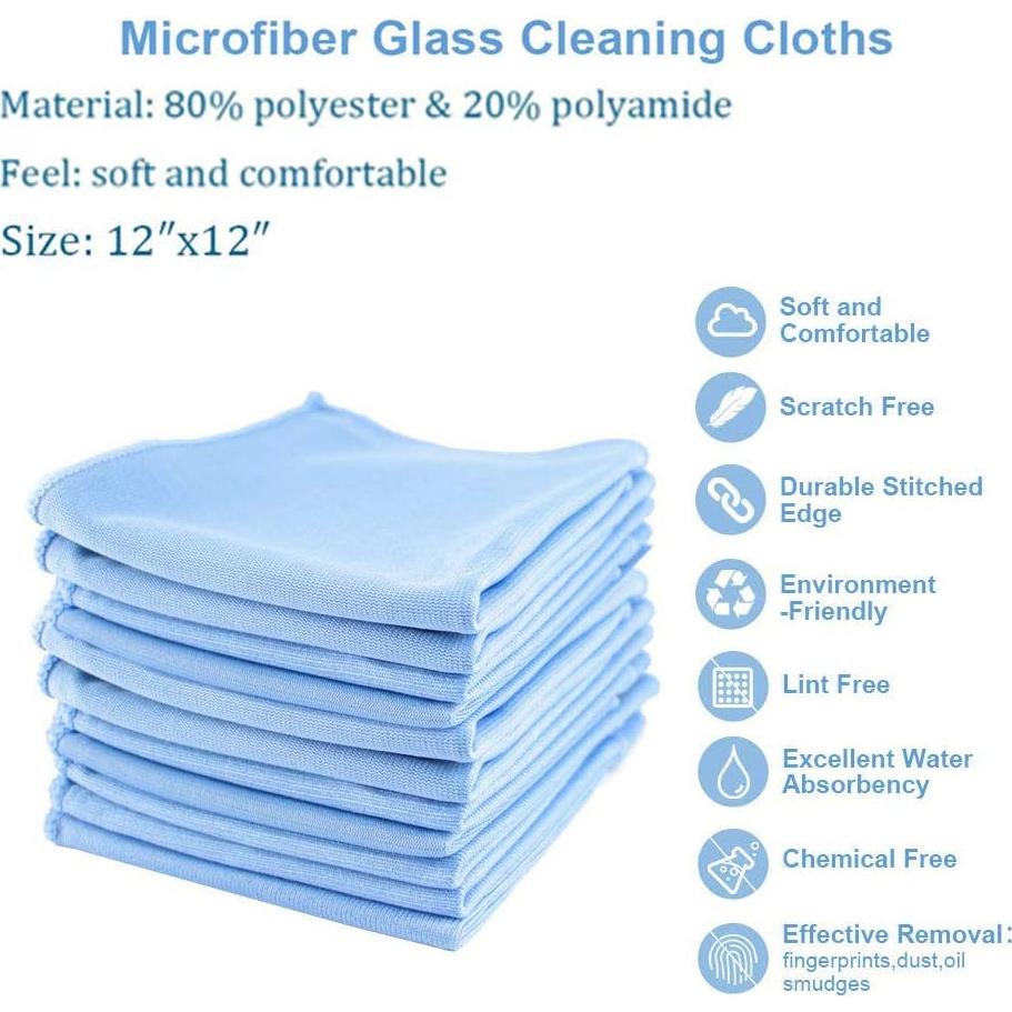 Paños de limpieza de microfibra AIVS - 10 unidades 30x30 cm