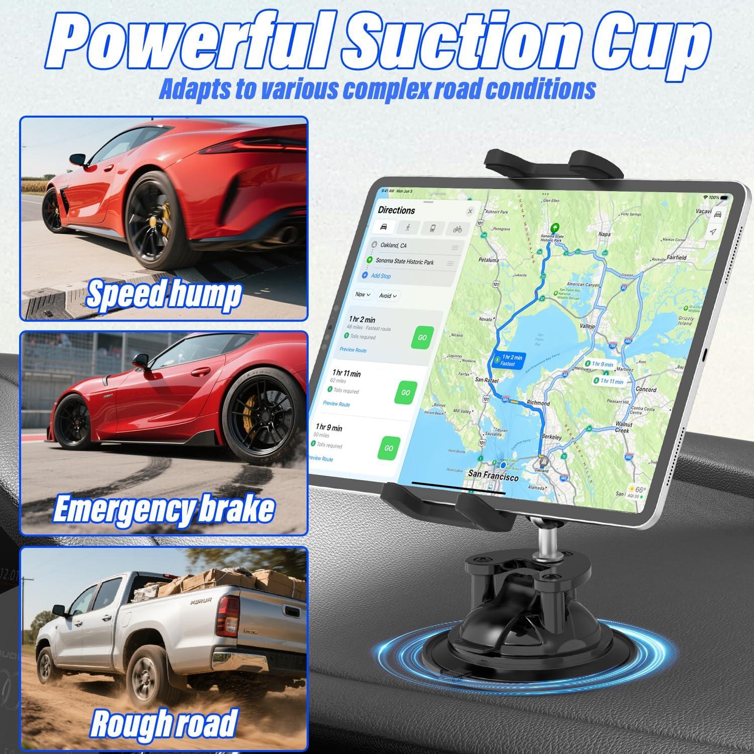 Soporte para Tablet en Coche LYFICCS con Ventosa 360°