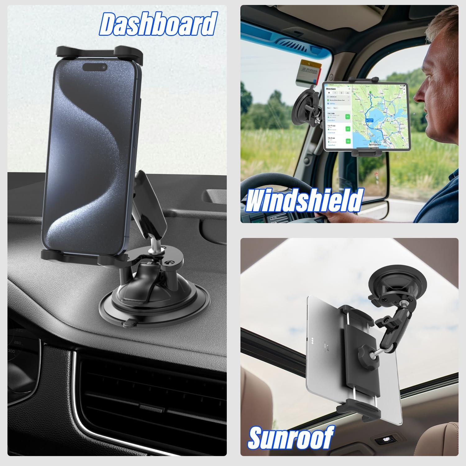 Soporte para Tablet en Coche LYFICCS con Ventosa 360°
