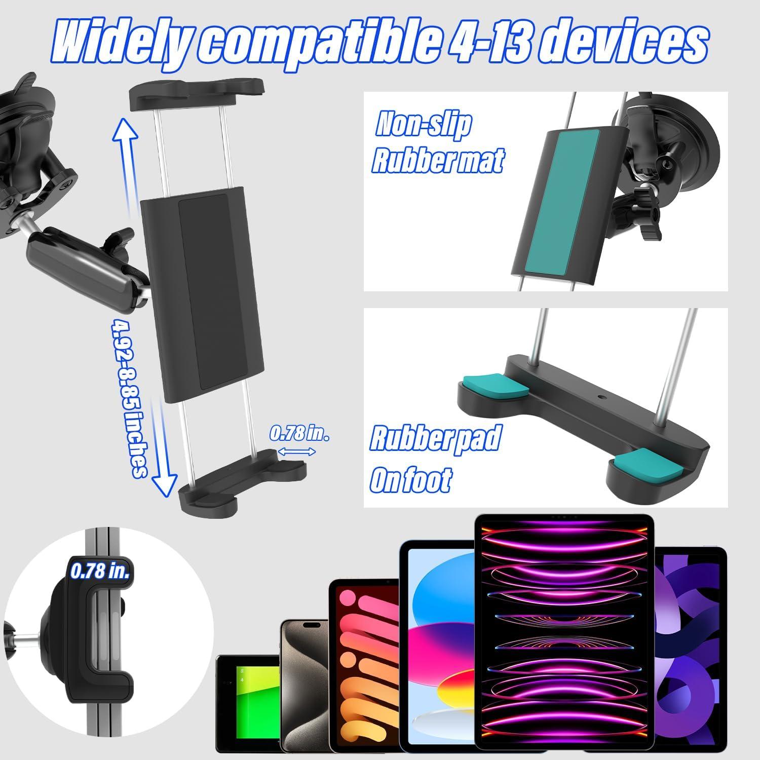 Soporte para Tablet en Coche LYFICCS con Ventosa 360°