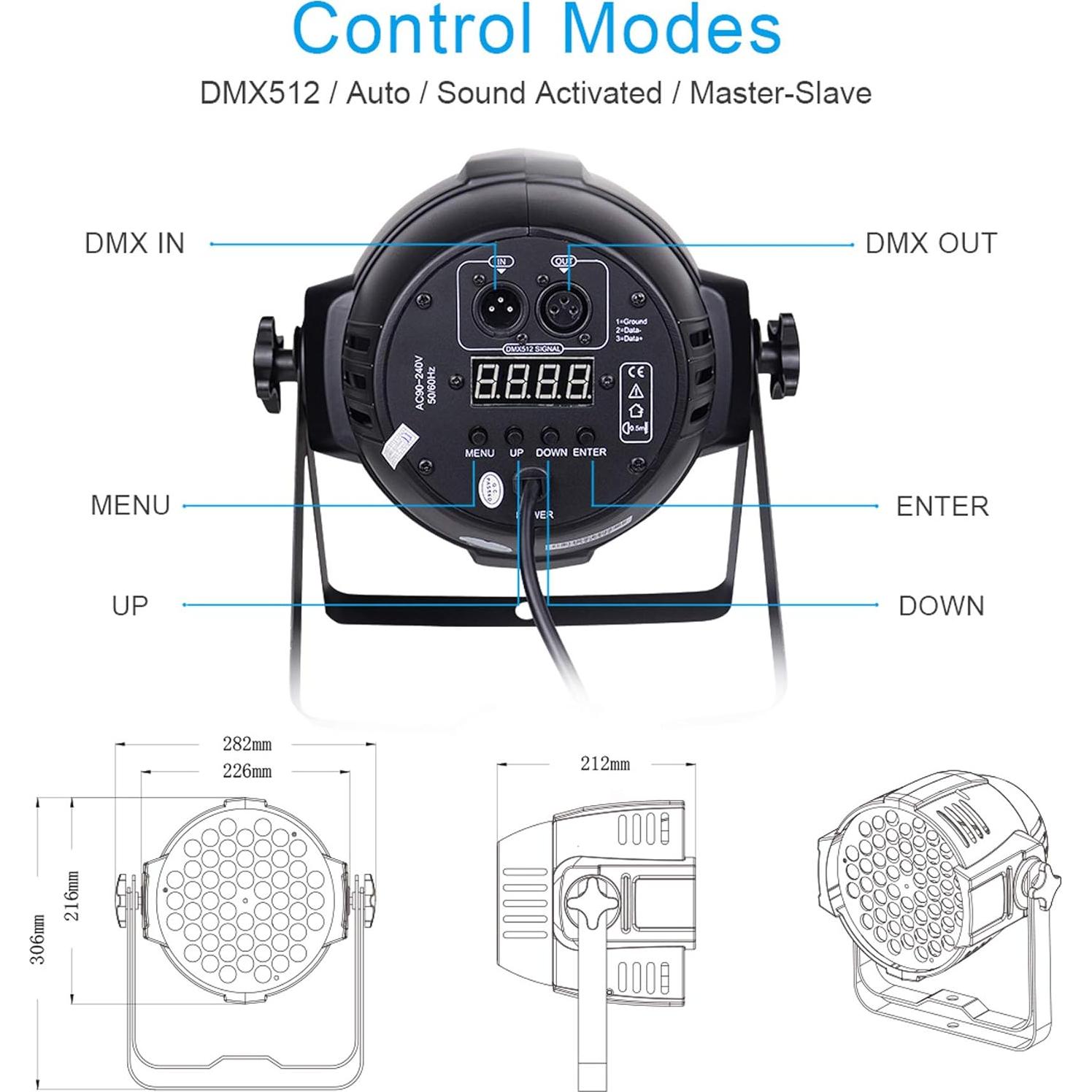 Luces DJ BETOPPER 54x3W RGB DMX Activadas por Sonido