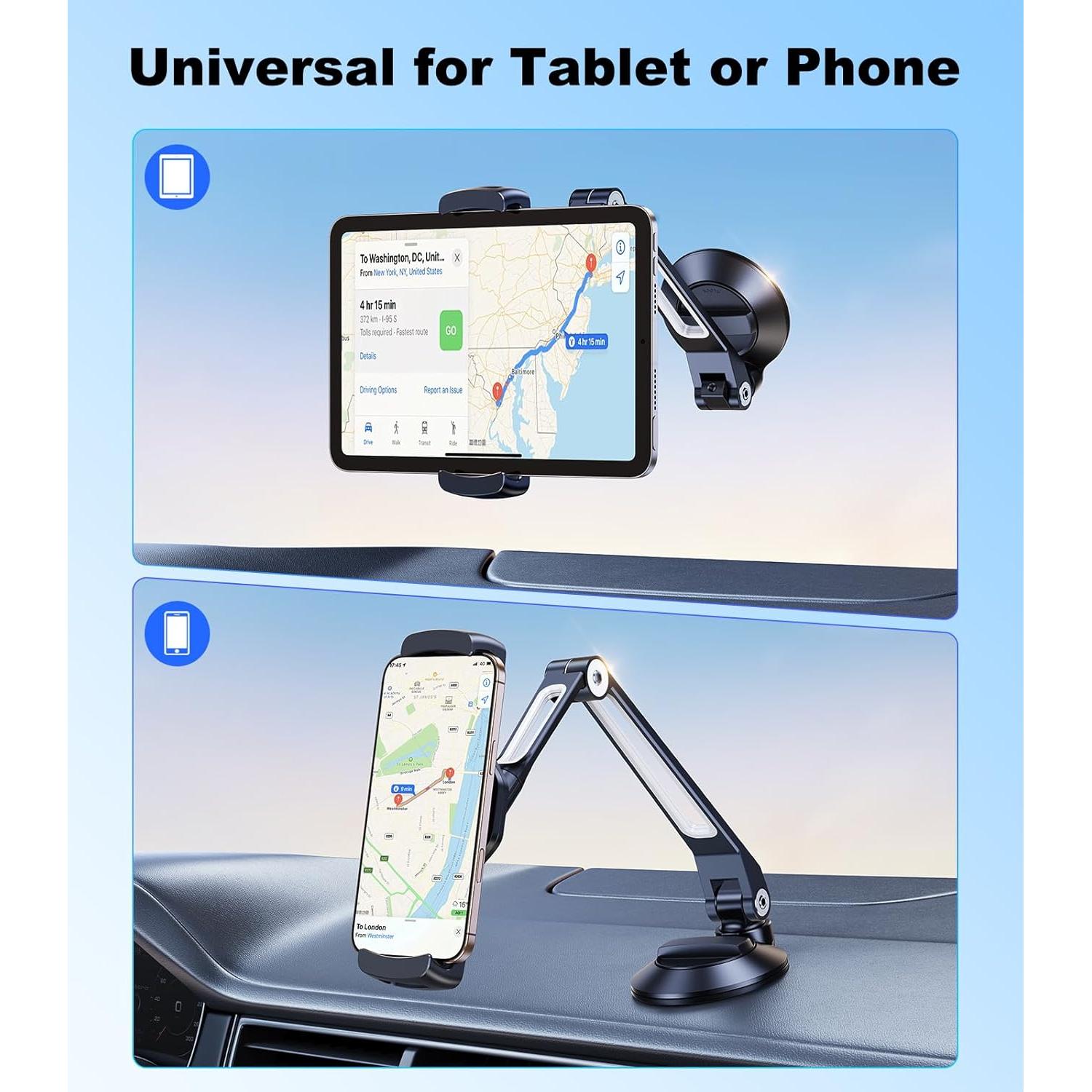 Soporte para Tablet DICMKY en Coche con Ventosa 360°