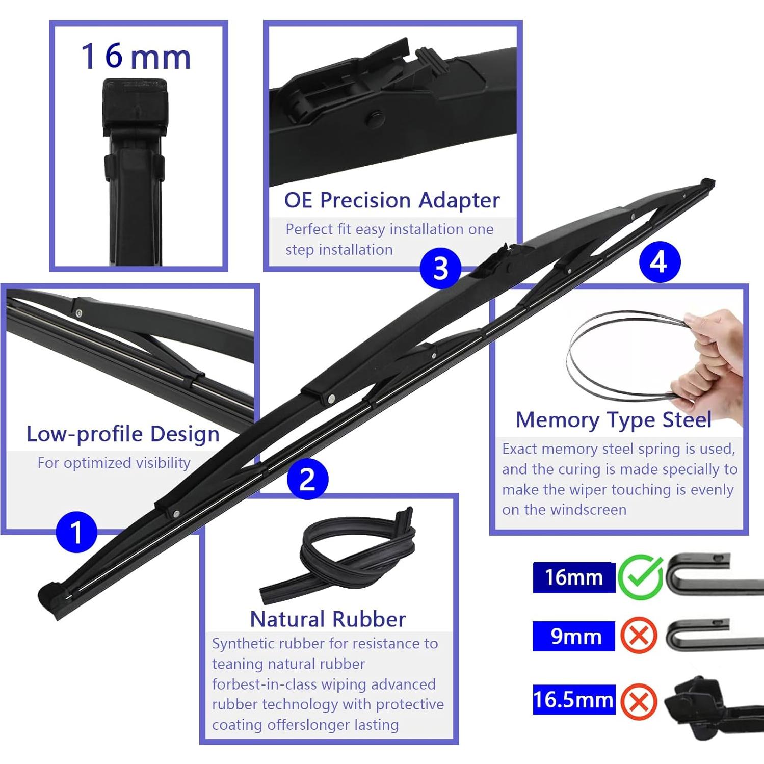 Limpiaparabrisas 40" MYEONGD para RV con 20 Tabletas Lavado