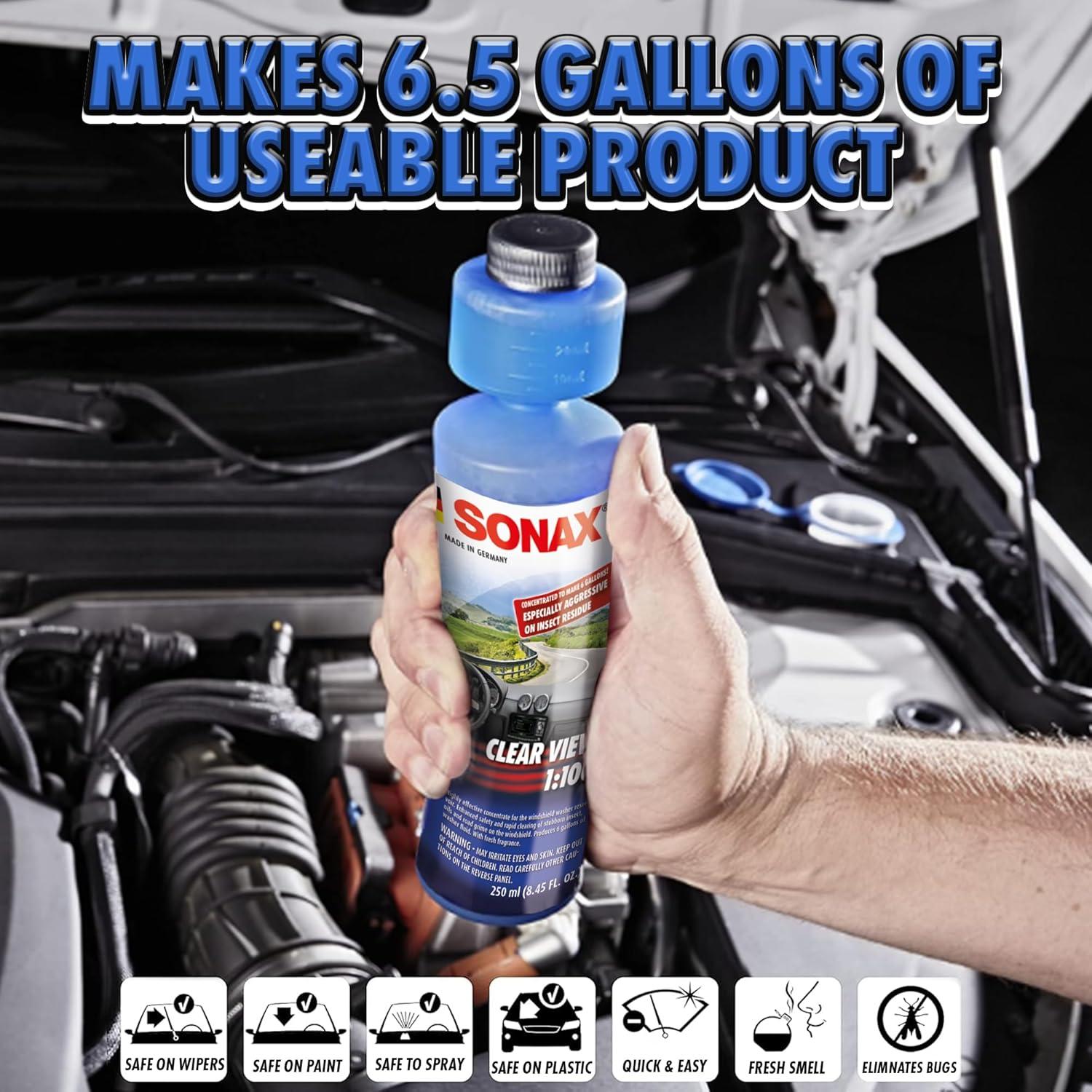 Limpiador de Parabrisas SONAX Clear View 250ml - 25 Litros