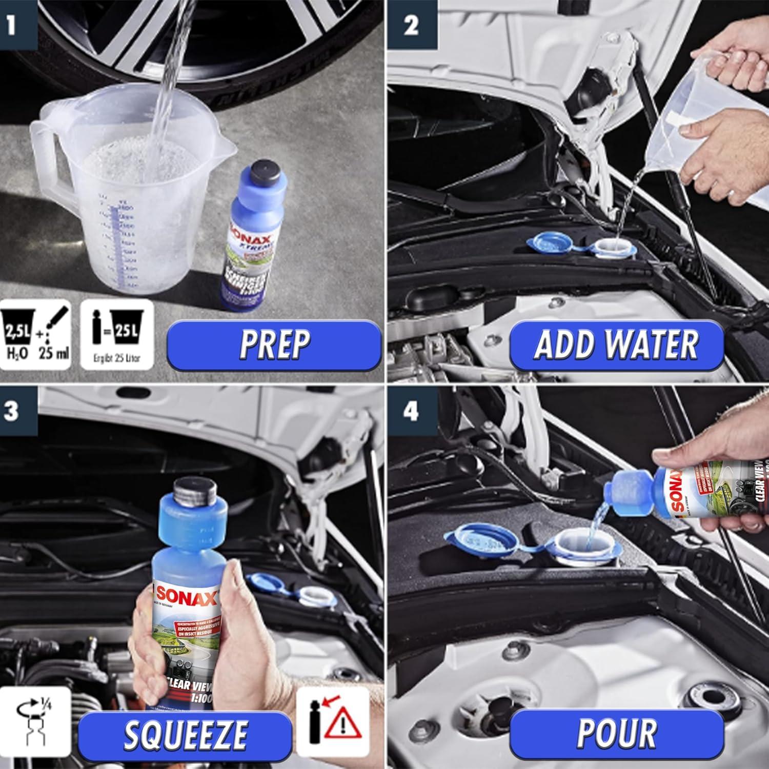 Limpiador de Parabrisas SONAX Clear View 250ml - 25 Litros