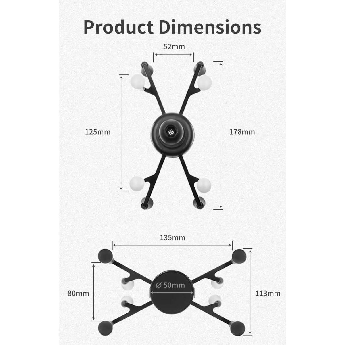 Soporte para Tablet de Coche Strg con Base de Ventosa 6"