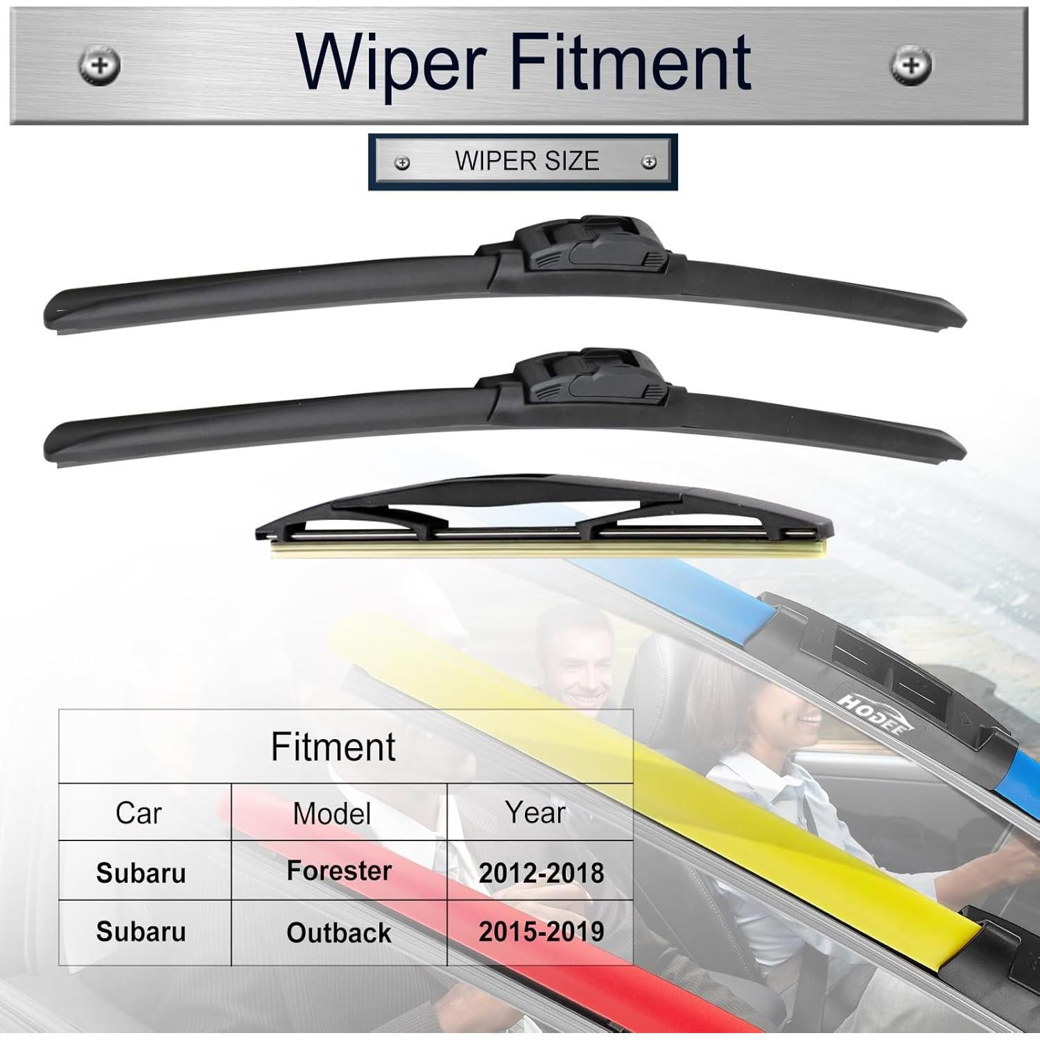 Limpiaparabrisas HODEE 66cm + 43cm + 36cm para Subaru
