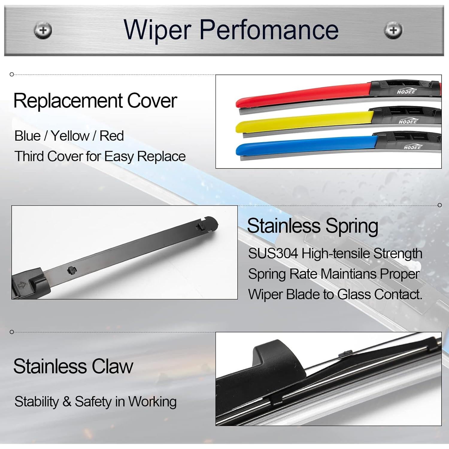 Limpiaparabrisas HODEE 66cm + 43cm + 36cm para Subaru