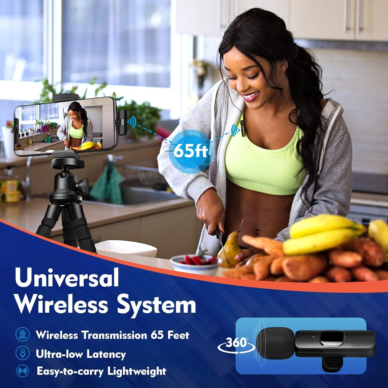 Micrófono Inalámbrico Lavalier TUTGLOBAL K9 para iPhone y Android