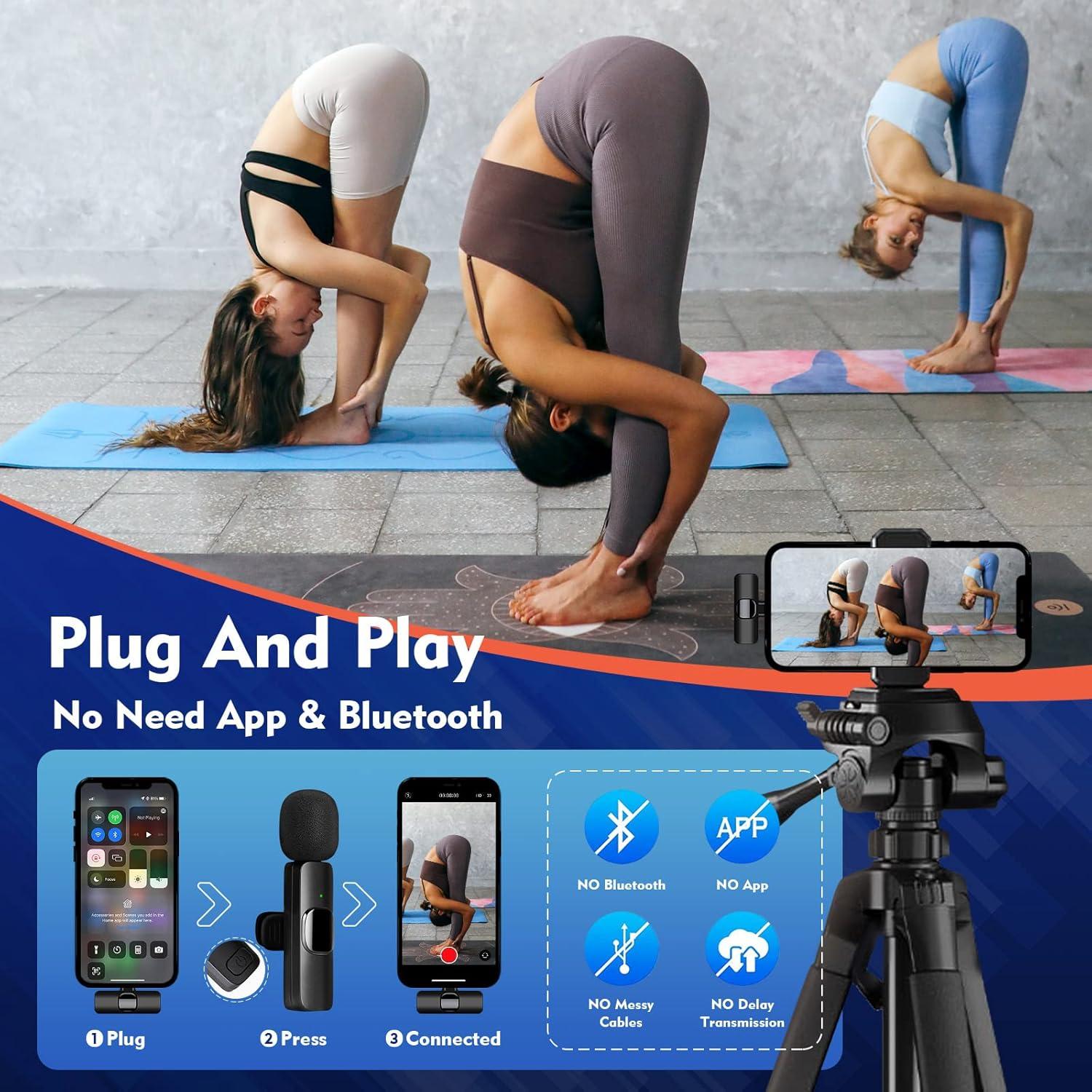 Micrófono Inalámbrico Lavalier TUTGLOBAL K9 para iPhone y Android