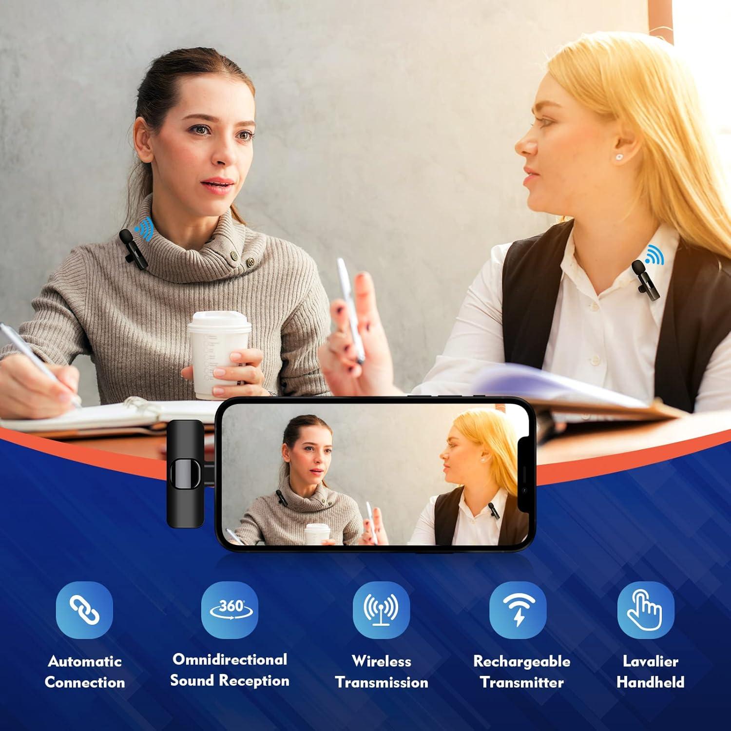 Micrófono Inalámbrico Lavalier TUTGLOBAL K9 para iPhone y Android