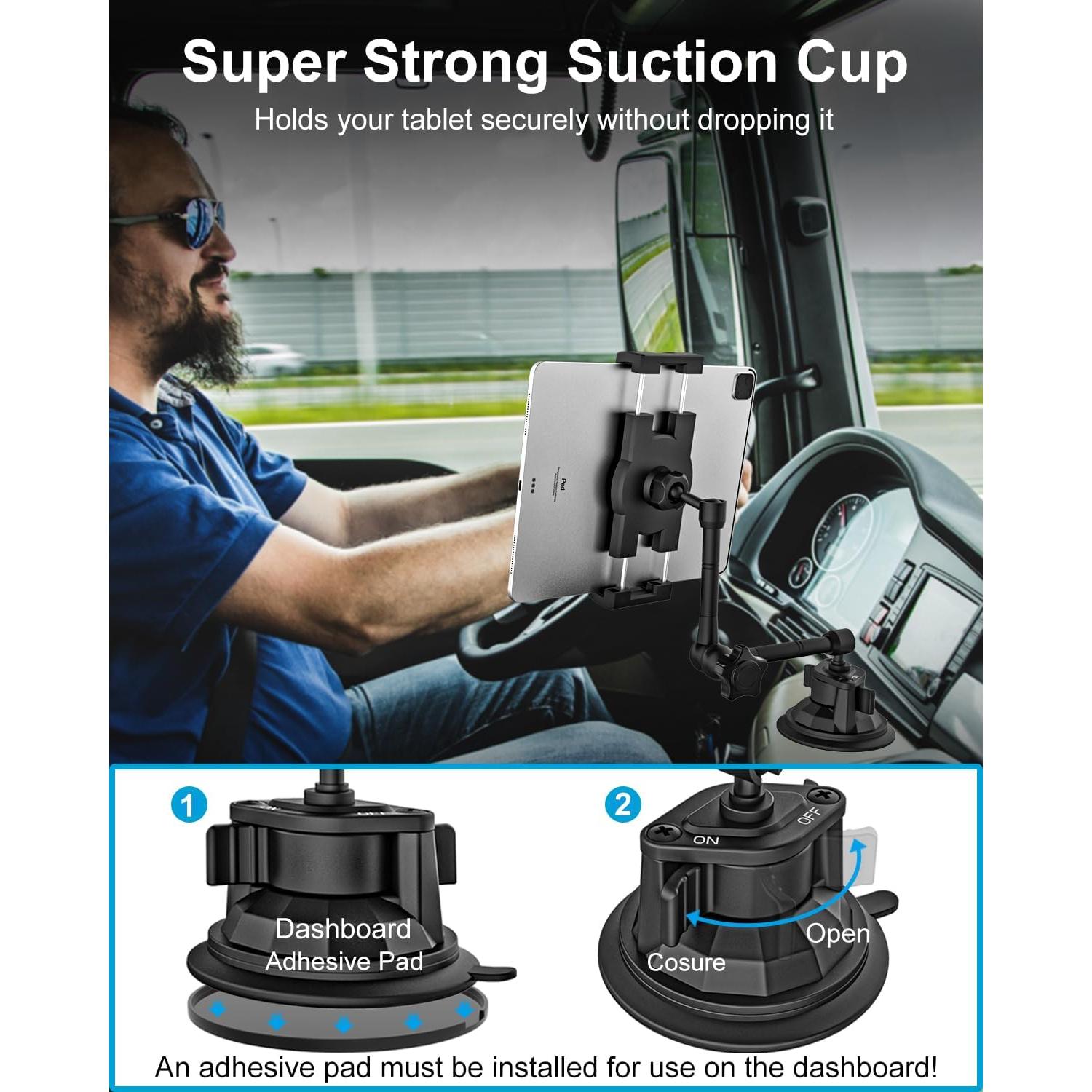 Soporte de Tablet para Coche GDZN con Ventosa Ajustable 4-13"