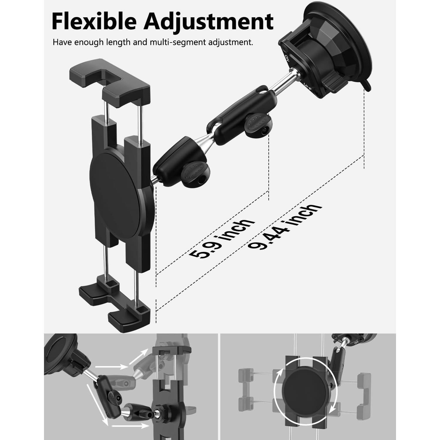 Soporte de Metal Woleyi para Tabletas 4.7-13" con Ventosa