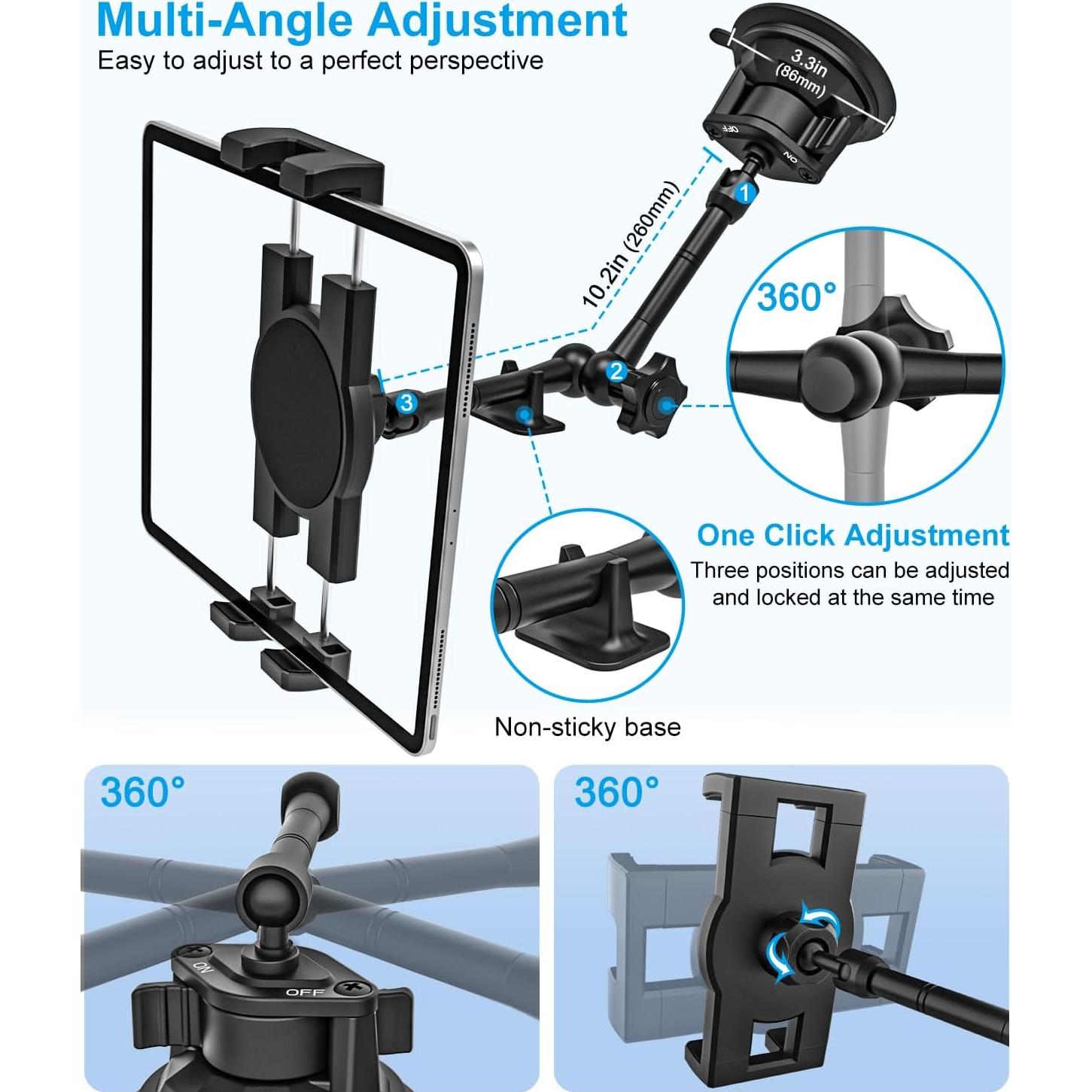 Soporte para Tableta GDZN con Ventosa Fuerte y Brazo Flexible