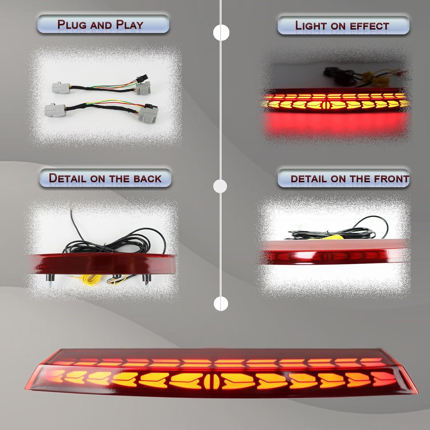 Luz de freno trasera LED GEEGEETOP para Toyota Highlander 2021-2025