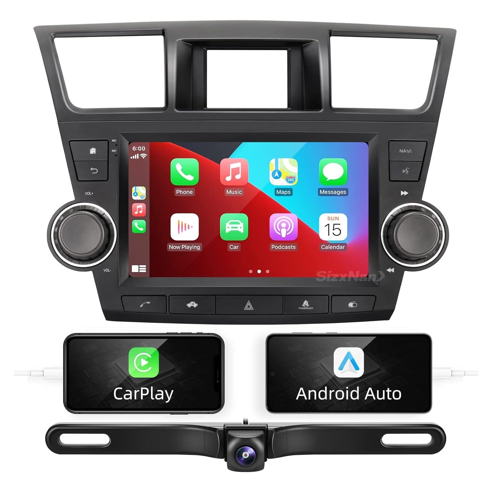 Estéreo de Coche SizxNanv para Toyota Highlander 2008-2013