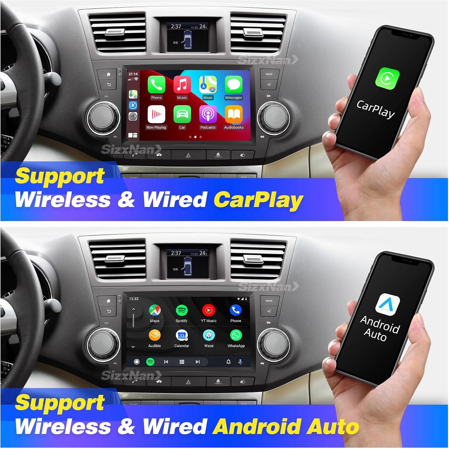 Estéreo de Coche SizxNanv para Toyota Highlander 2008-2013