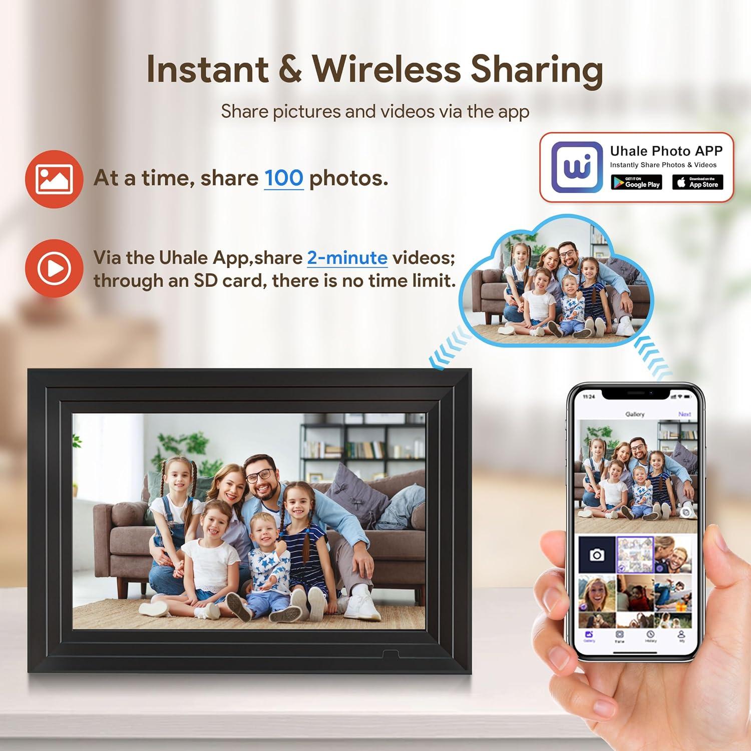 Marco de Fotos Digital Uhale 10.1" WiFi Pantalla Táctil HD