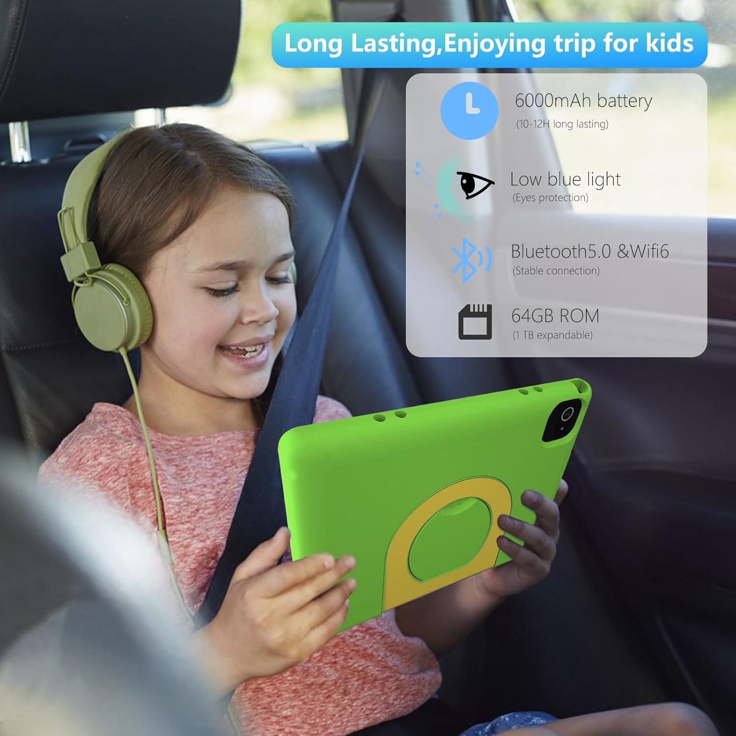 Tablet para Niños YACXBTK 10.1" Android 14 8GB 64GB Verde