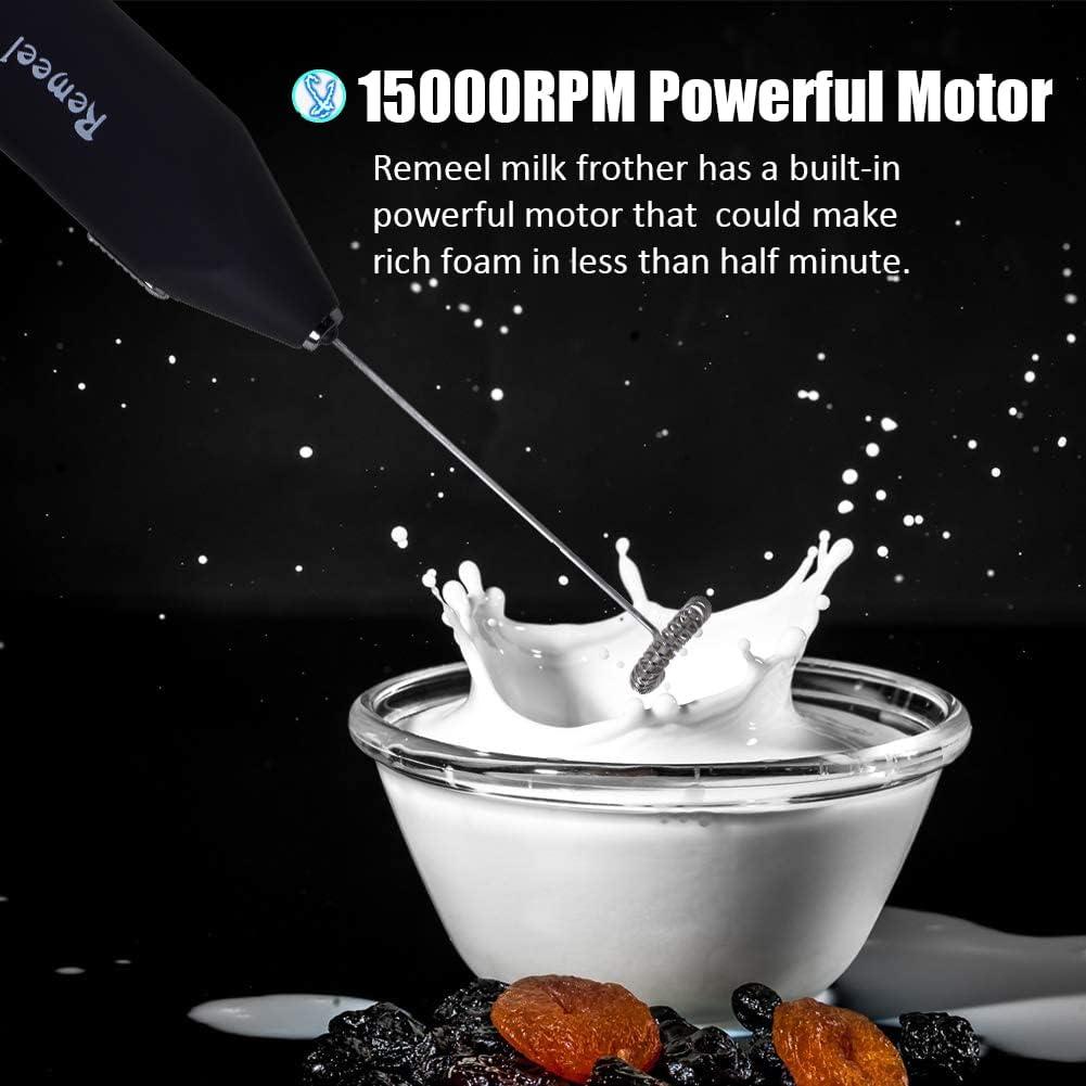 Espumador de Leche Remeel Portátil Acero Inoxidable Negro