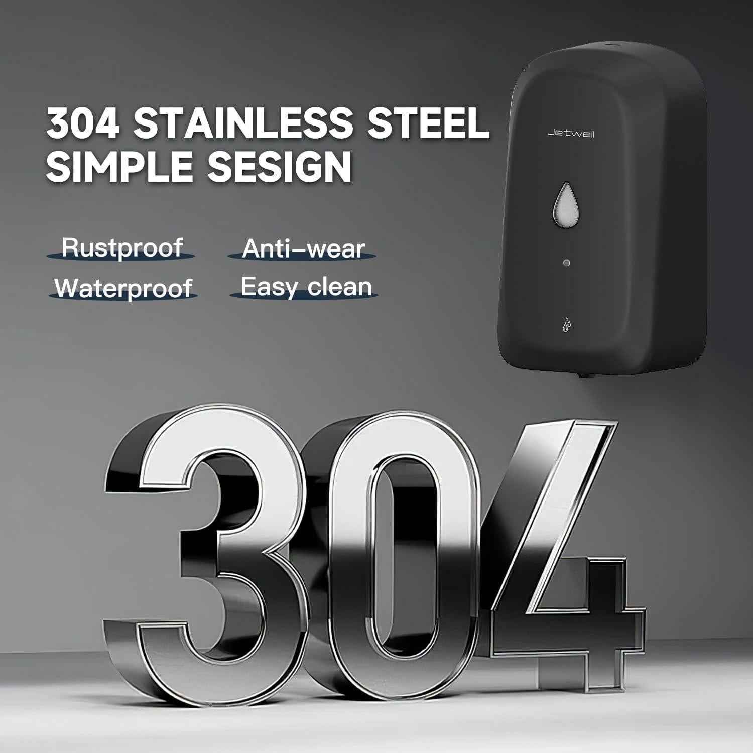 Dispensador de Jabón Automático JETWELL 1000ml Acero Inoxidable