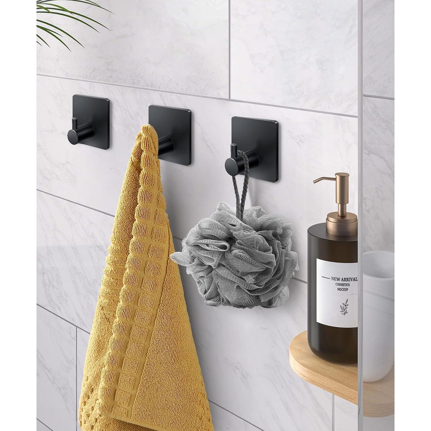 Ganchos Adhesivos para Toallas XdgeLoad Negro Mate 4 Pzs