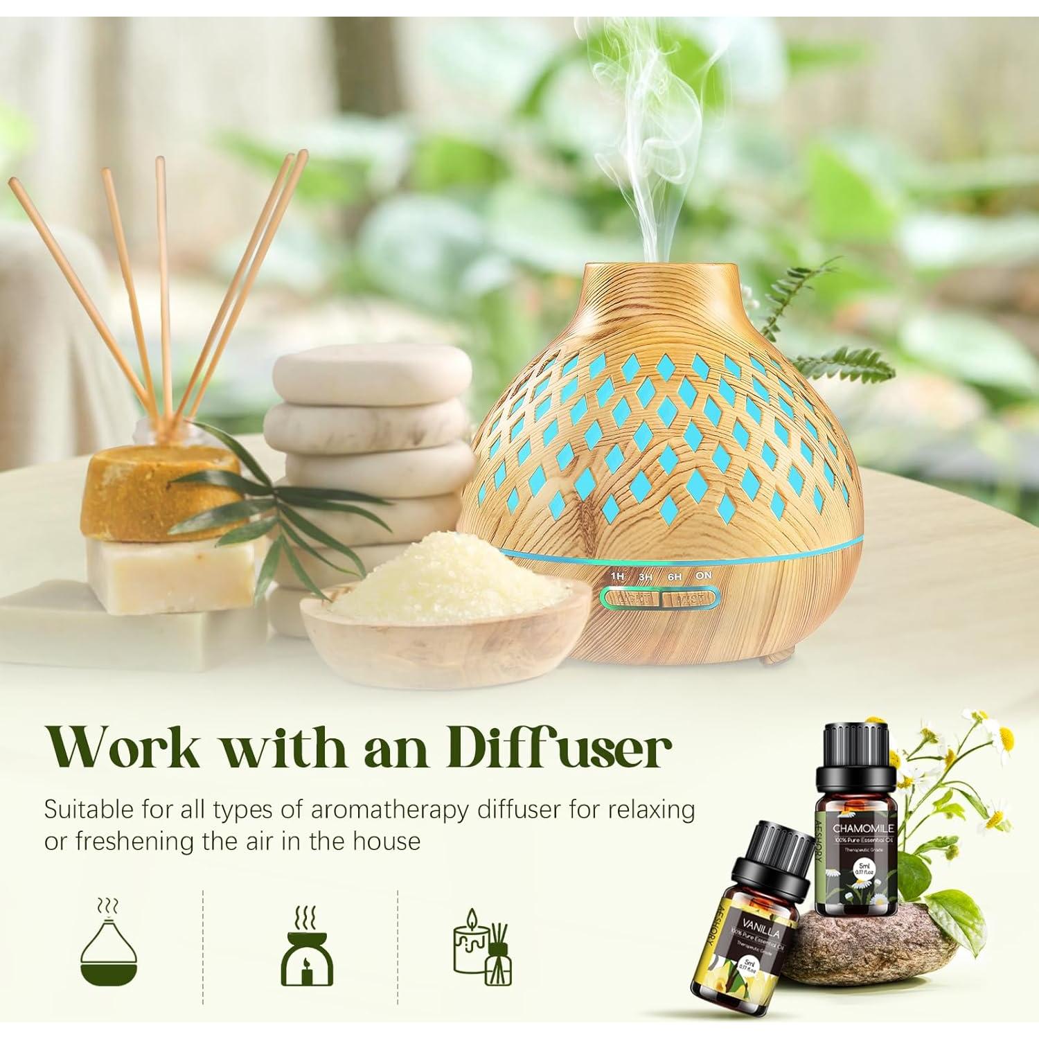 Juego de Aceites Esenciales Aeshory 26x5ml Aromaterapia