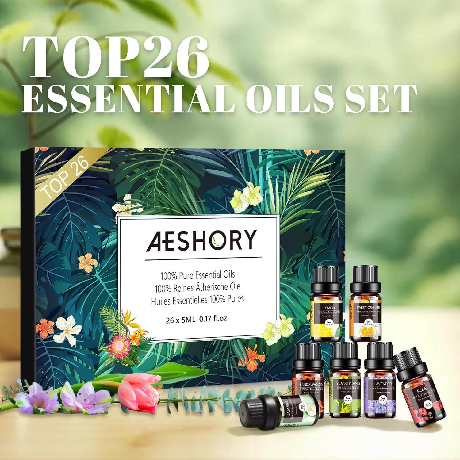 Juego de Aceites Esenciales Aeshory 26x5ml Aromaterapia