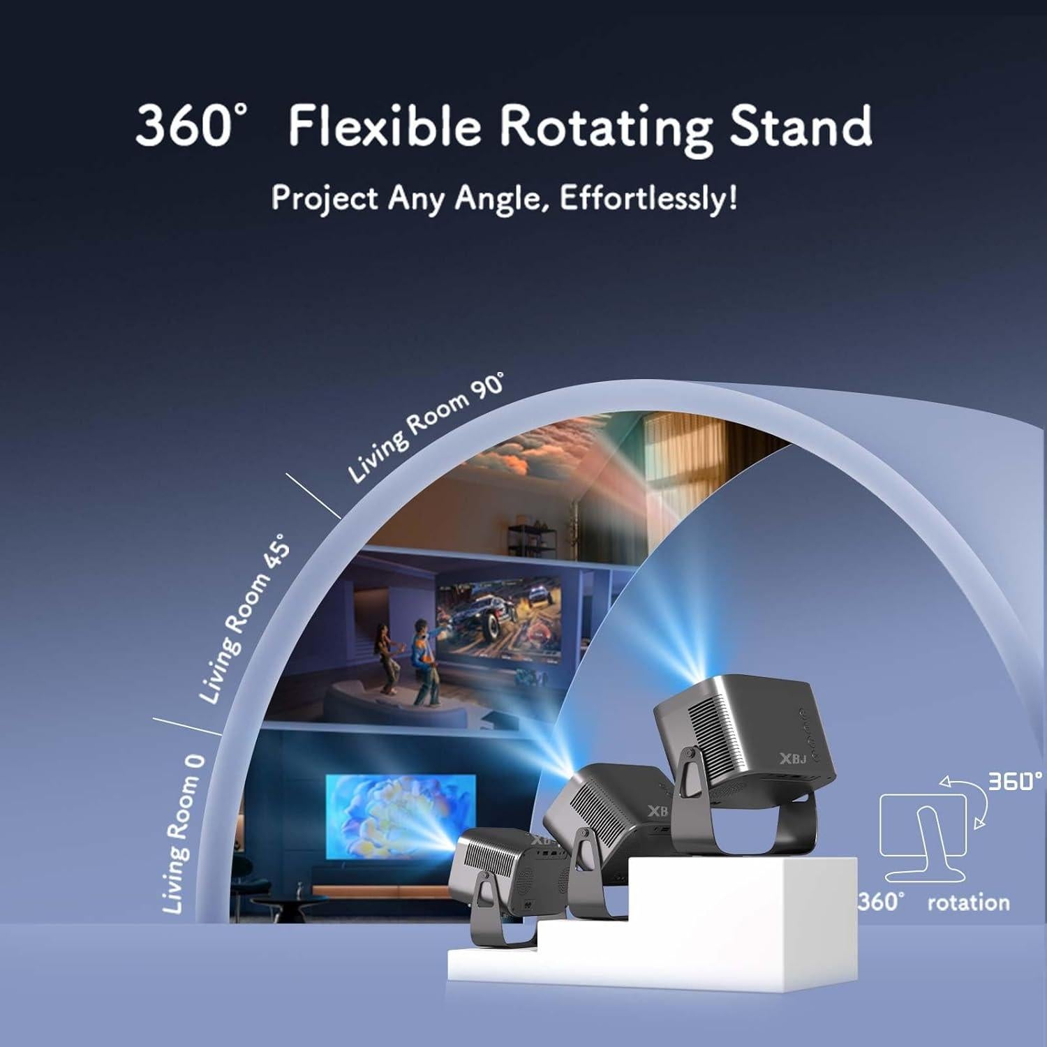 Proyector portátil XBJ K6 Mini 300 ANSI WiFi 6 Bluetooth 4K