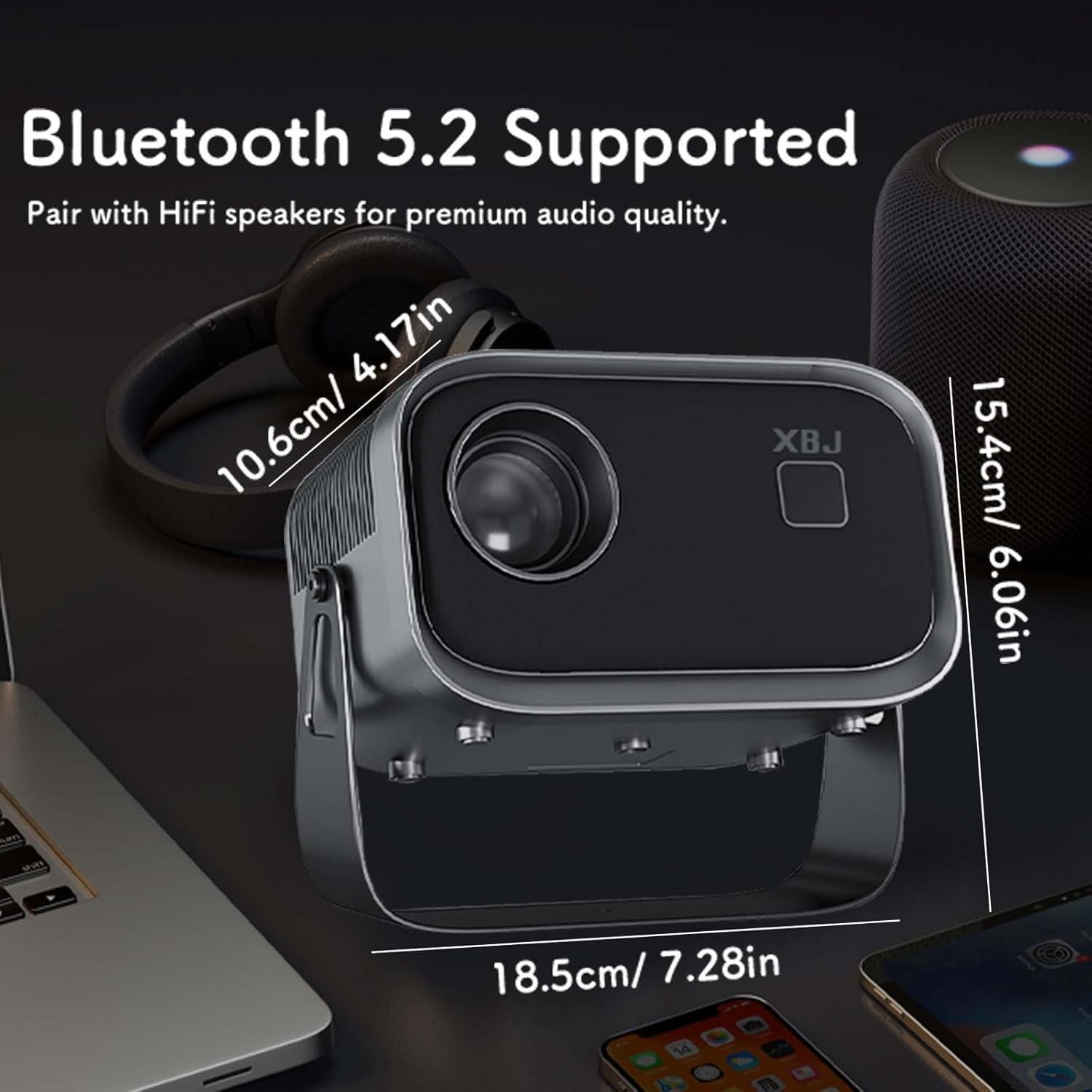 Proyector portátil XBJ K6 Mini 300 ANSI WiFi 6 Bluetooth 4K