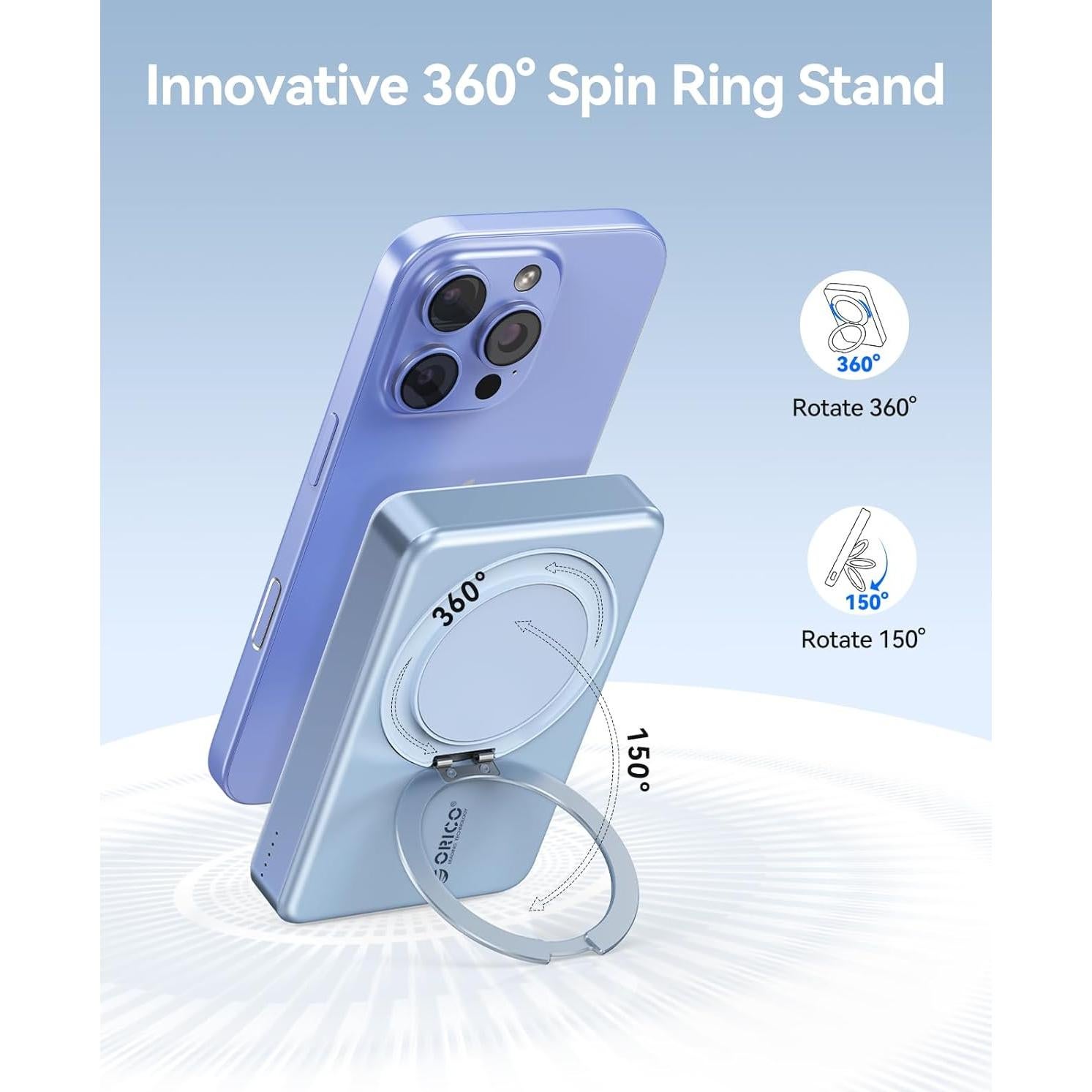 Cargador Portátil Inalámbrico ORICO KD10S 10000mAh Azul