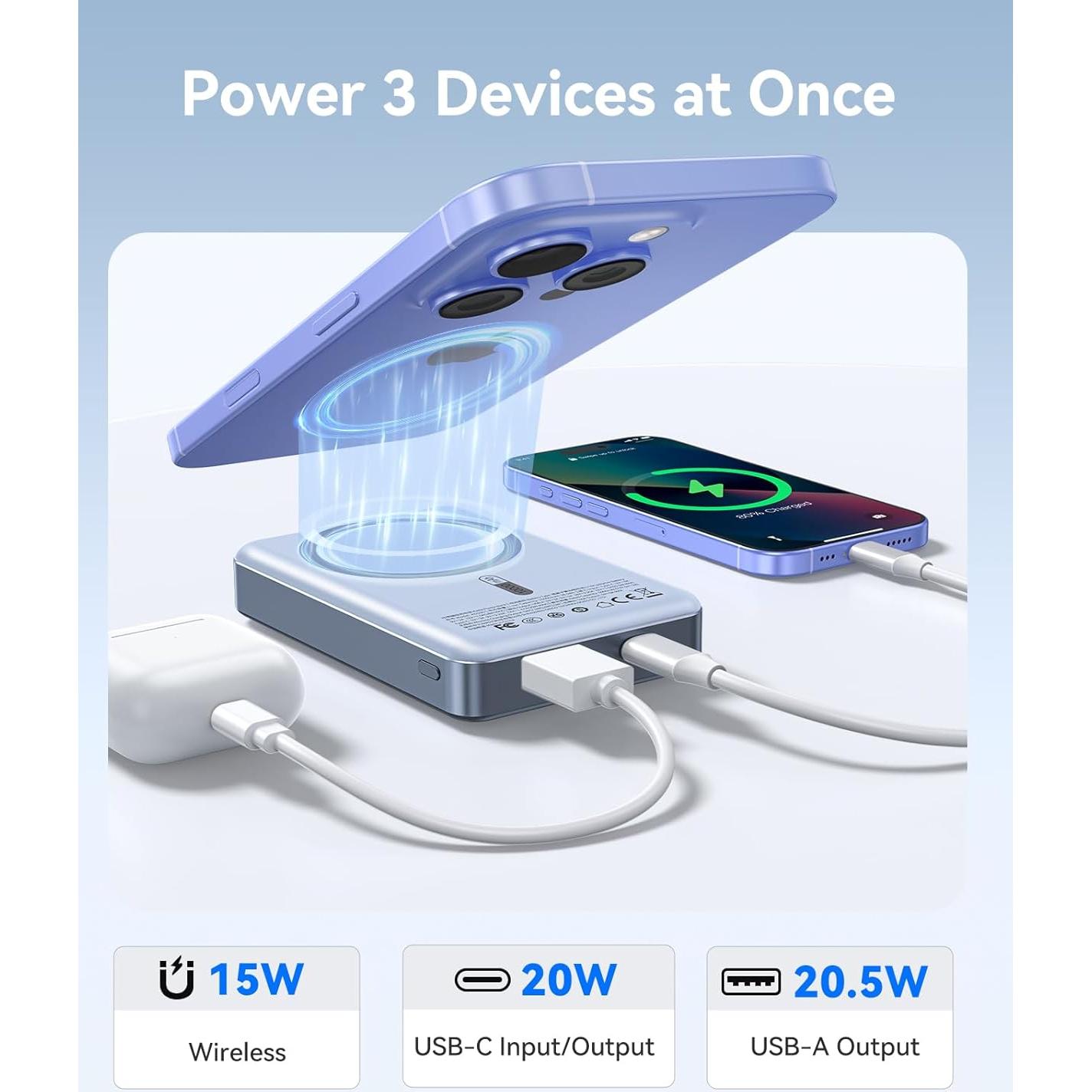 Cargador Portátil Inalámbrico ORICO KD10S 10000mAh Azul