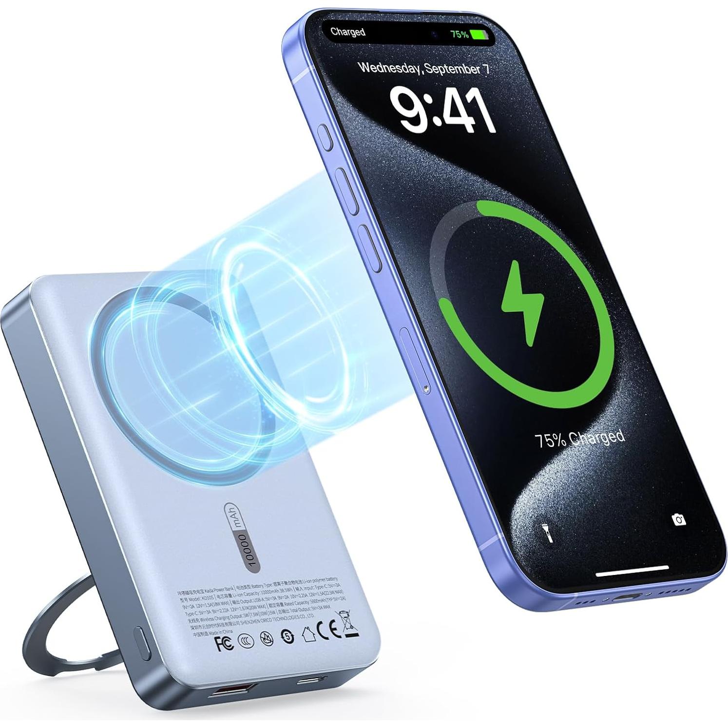 Cargador Portátil Inalámbrico ORICO KD10S 10000mAh Azul