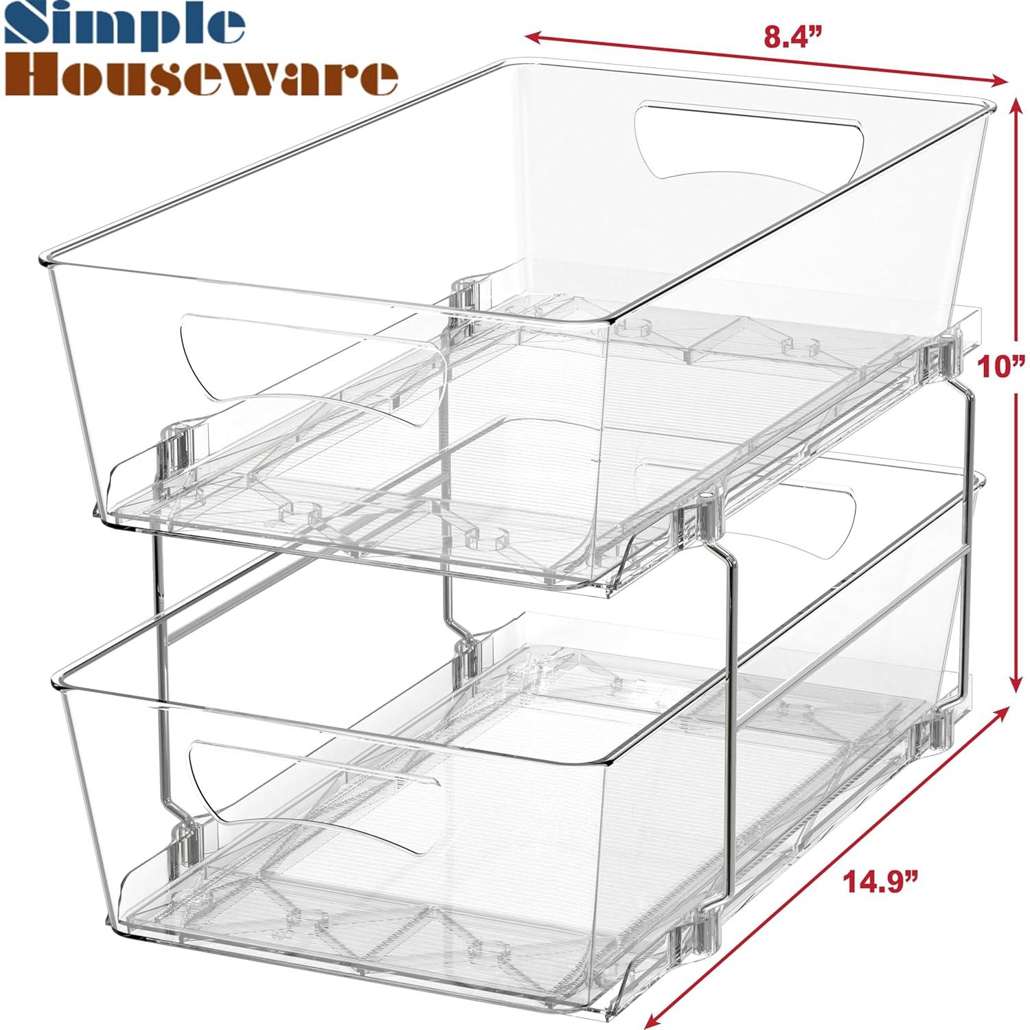 Organizador de Cajón 2 Niveles Simple Houseware Transparente