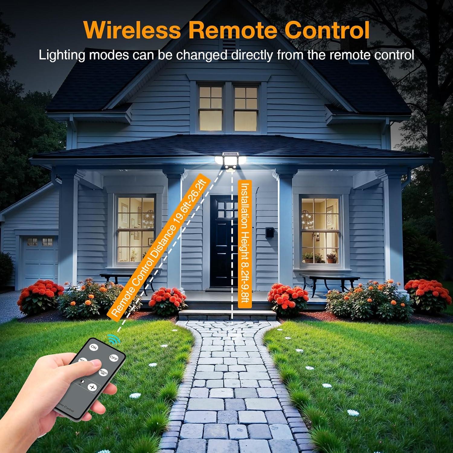 Luces Solares Exteriores Onforu 3000LM con Control Remoto