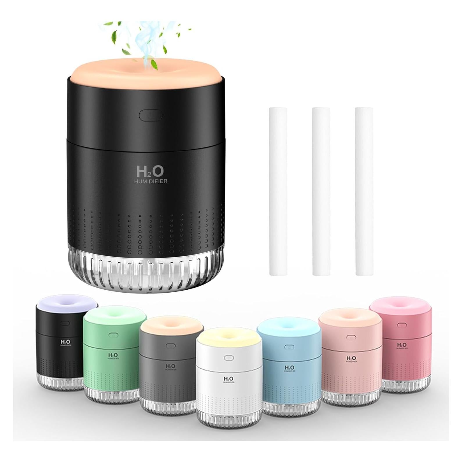 Humidificador Mini SZO USB Silencioso 370g 4 Modos Negro