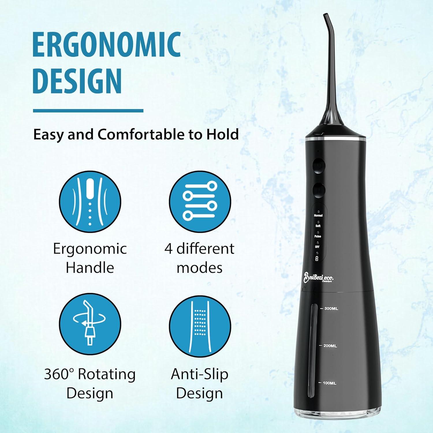 Irrigador Dental BosiBozi Recargable 300ML IPX7 4 Modos
