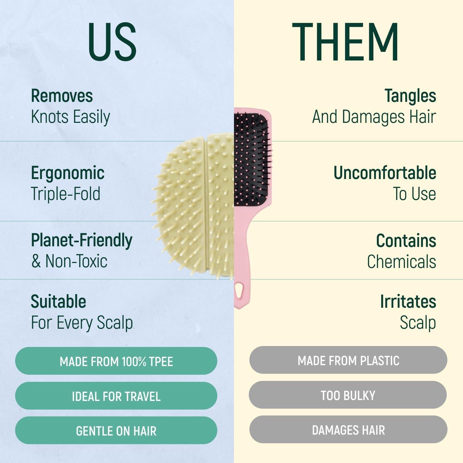 Cepillo Exfoliante para Cuero Cabelludo BAMBOEARTH Verde Grande