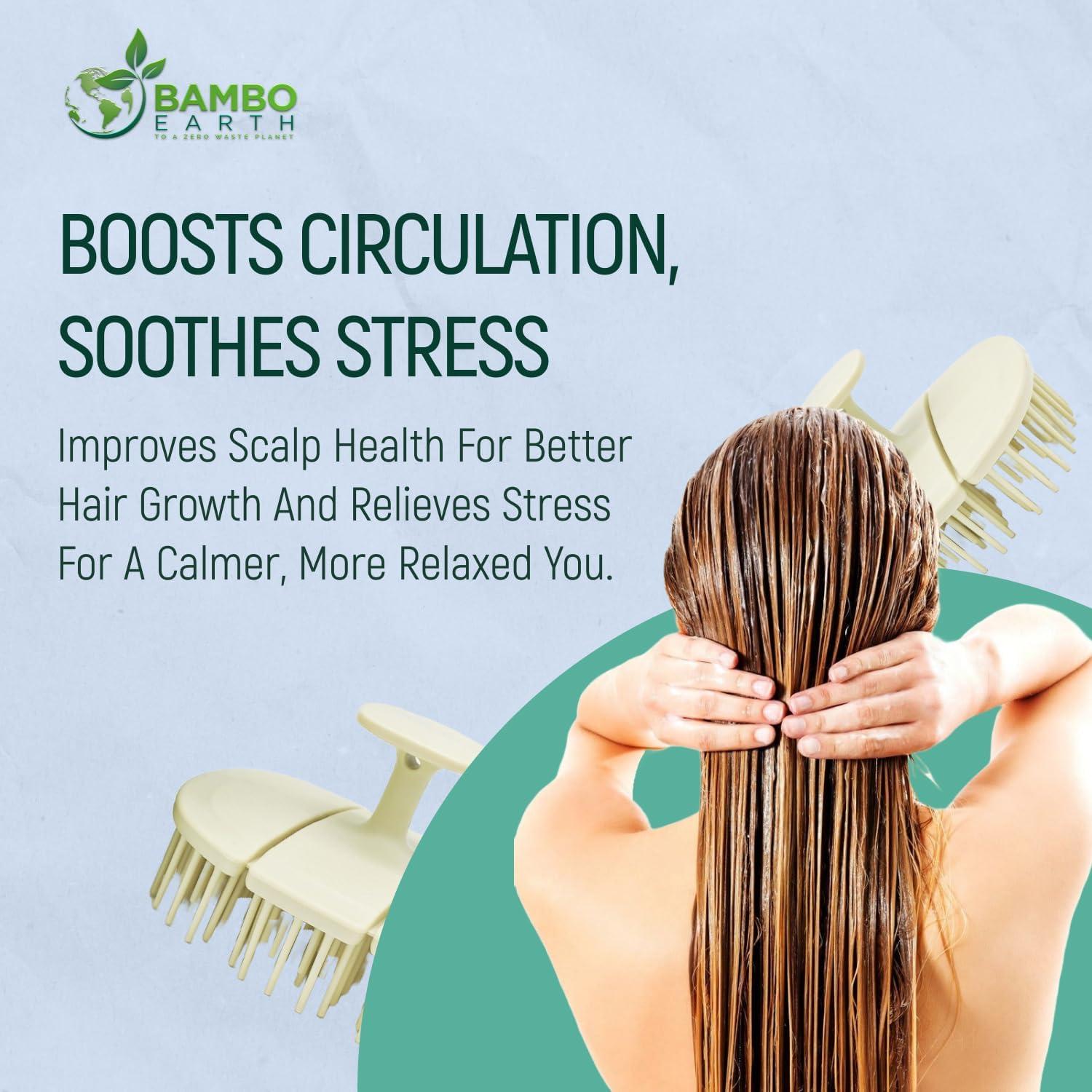 Cepillo Exfoliante para Cuero Cabelludo BAMBOEARTH Verde Grande