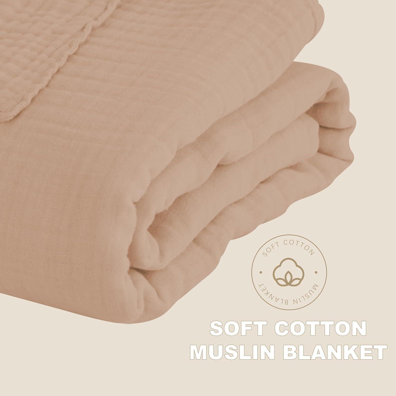 Manta de Muselina 4 Capas Cosy Family 140x203 cm Marrón